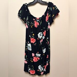 OLD NAVY Off The Shoulder Floral Black Dress